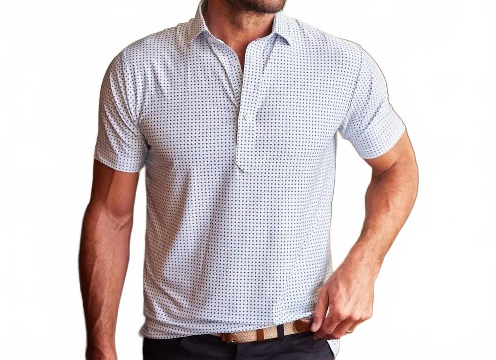 NEW COLLARS & CO. featherweight flex polo in blue